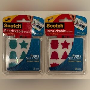 Scotch Restickable Blue & Green Shape for Mounting, Set of 2